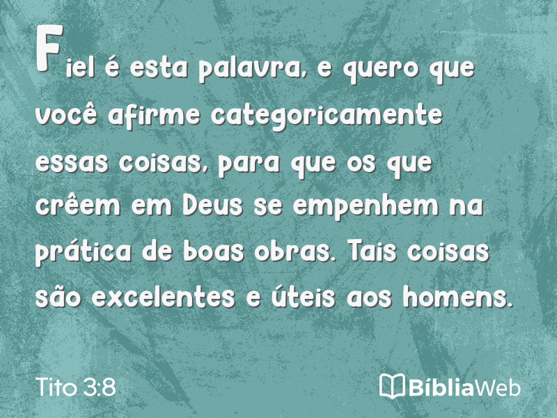 Tito 3:8 em imagem para compartilhar
