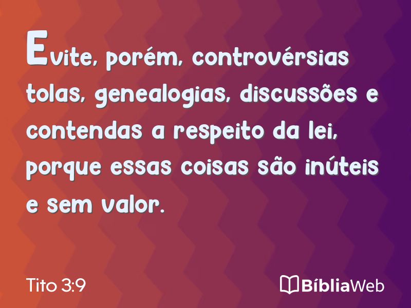 Tito 3:9 em imagem para compartilhar