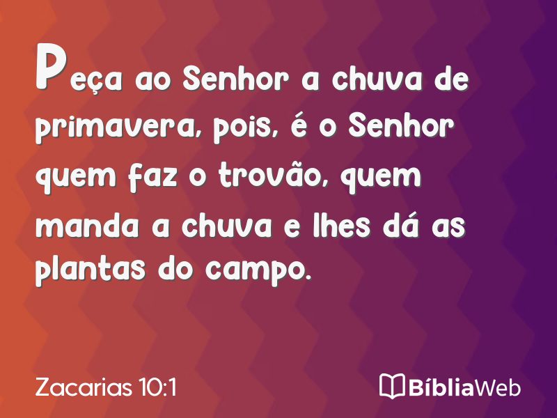 Zacarias 10:1 em imagem para compartilhar
