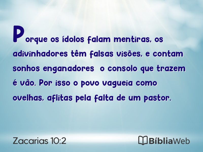 Zacarias 10:2 em imagem para compartilhar