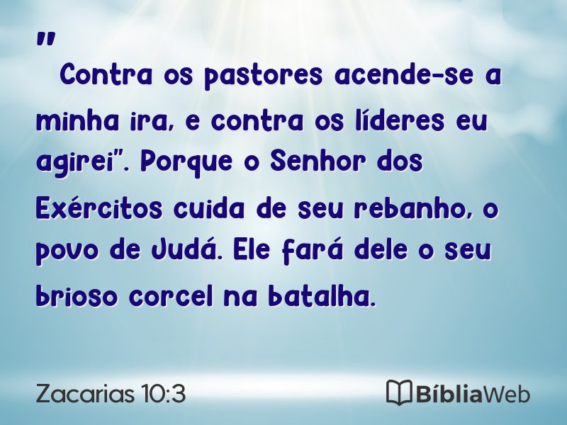 Zacarias 10:3 em imagem para compartilhar