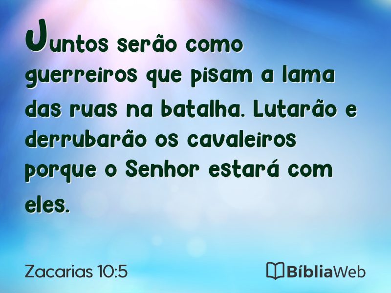 Zacarias 10:5 em imagem para compartilhar