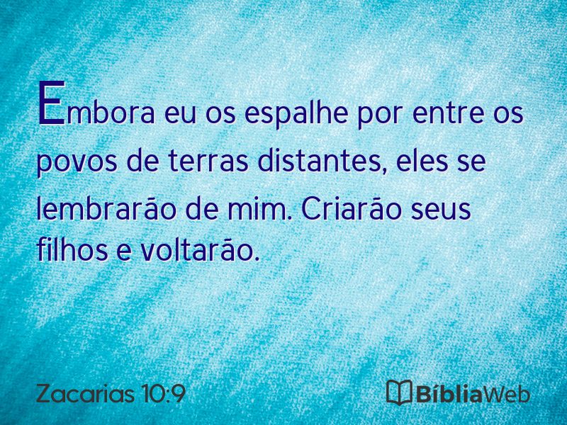 Zacarias 10:9 em imagem para compartilhar
