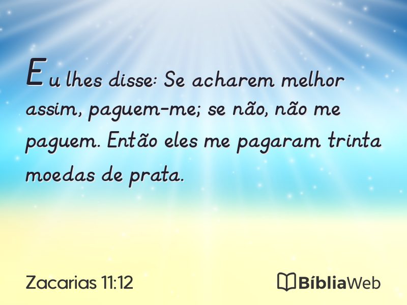 Zacarias 11:12 em imagem para compartilhar
