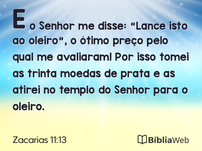 Zacarias 11:13 em imagem para compartilhar