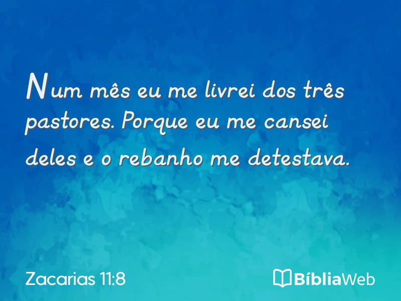 Zacarias 11:8 em imagem para compartilhar