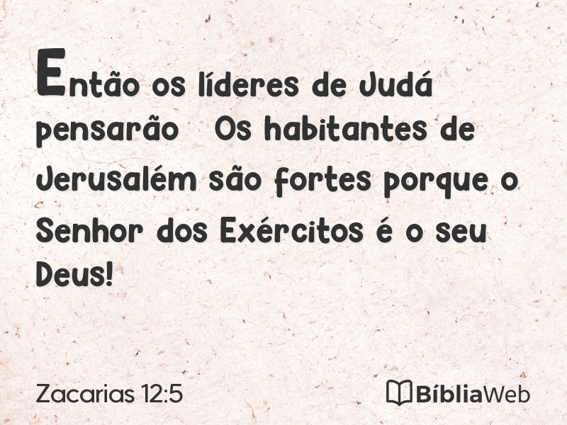 Zacarias 12:5 em imagem para compartilhar