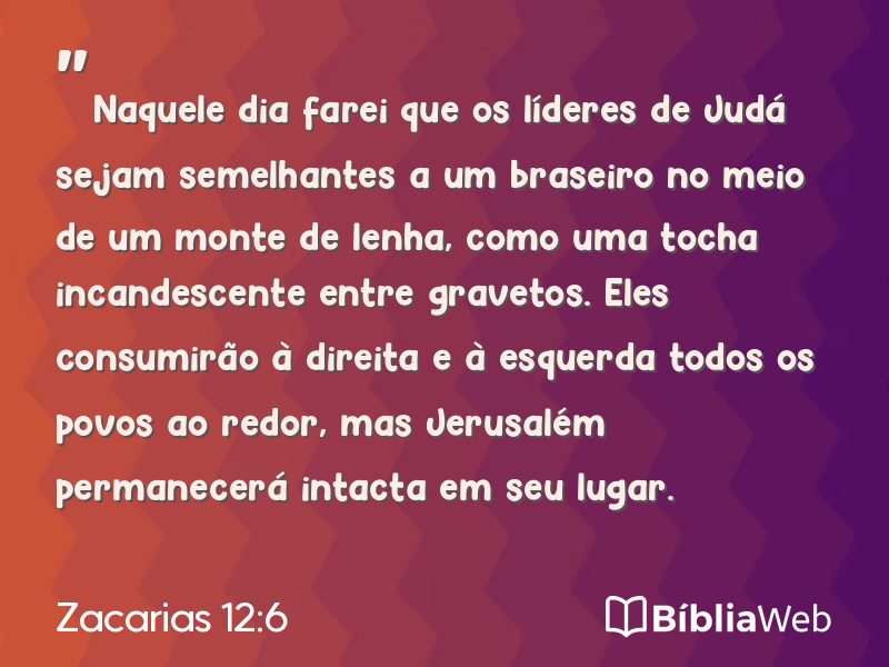 Zacarias 12:6 em imagem para compartilhar