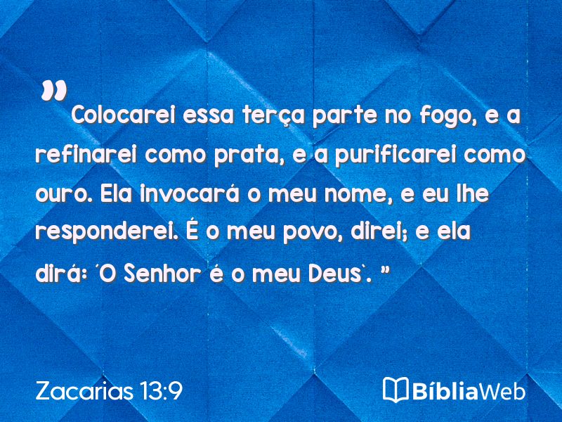 Zacarias 13:9 em imagem para compartilhar
