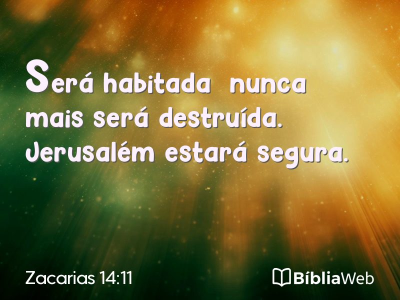 Zacarias 14:11 em imagem para compartilhar