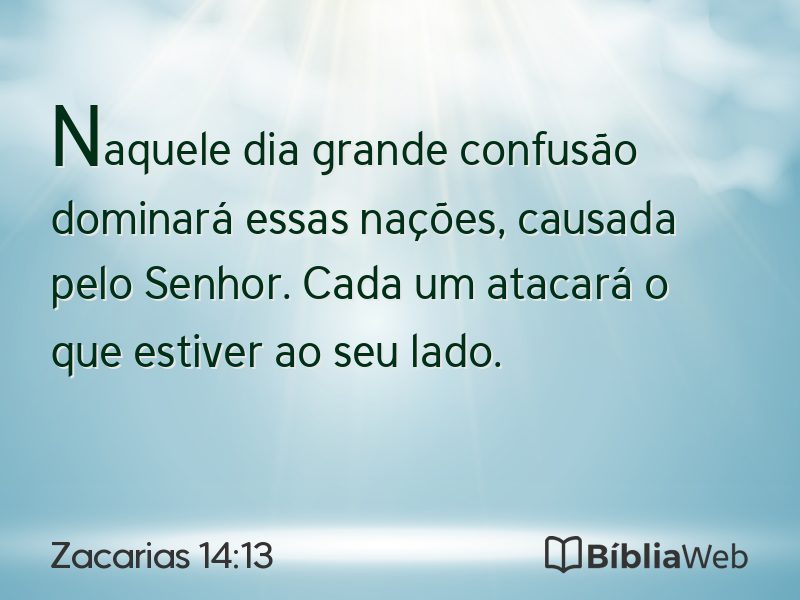 Zacarias 14:13 em imagem para compartilhar