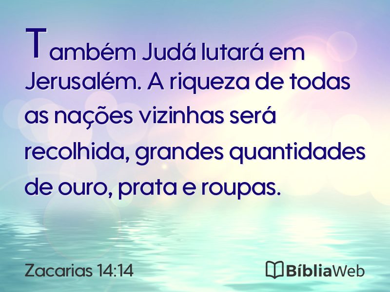 Zacarias 14:14 em imagem para compartilhar