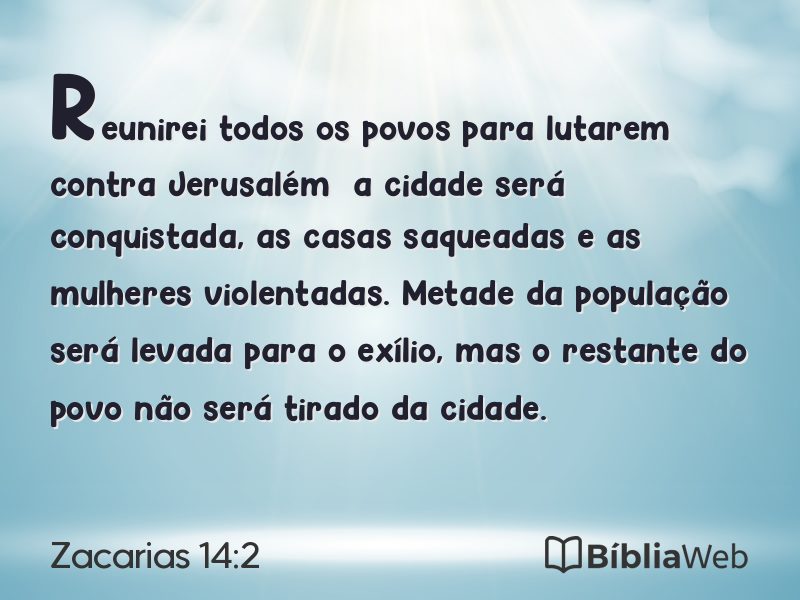 Zacarias 14:2 em imagem para compartilhar