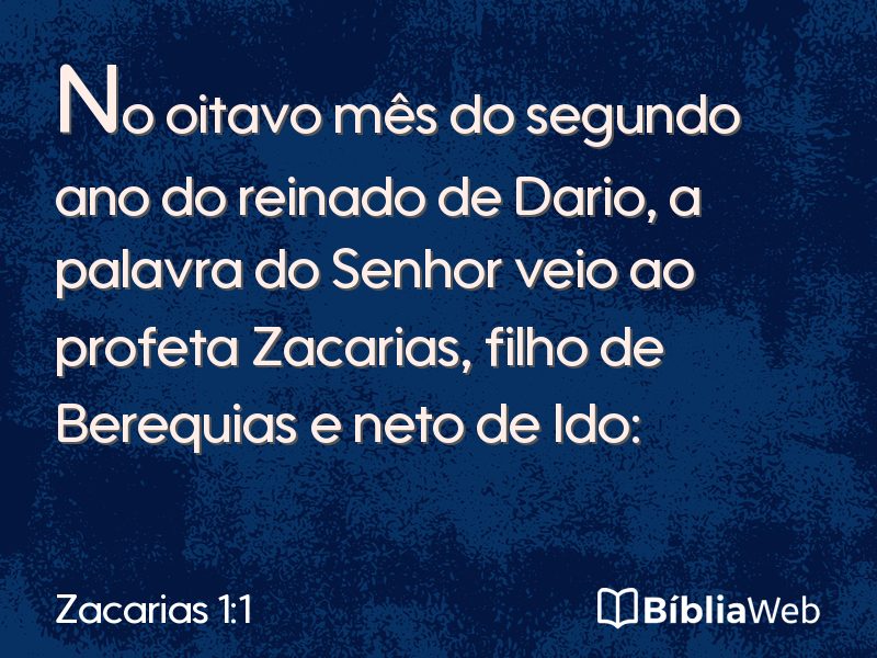 Zacarias 1:1 em imagem para compartilhar