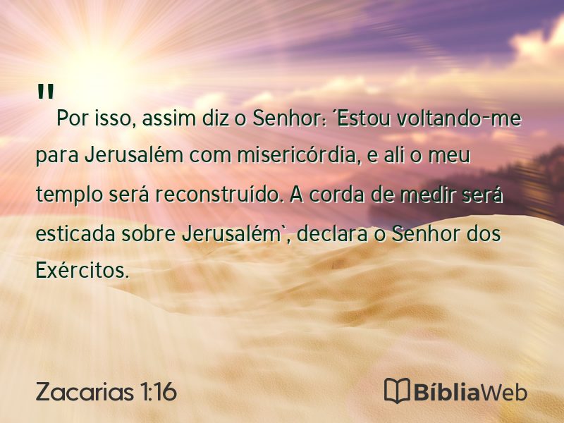 Zacarias 1:16 em imagem para compartilhar