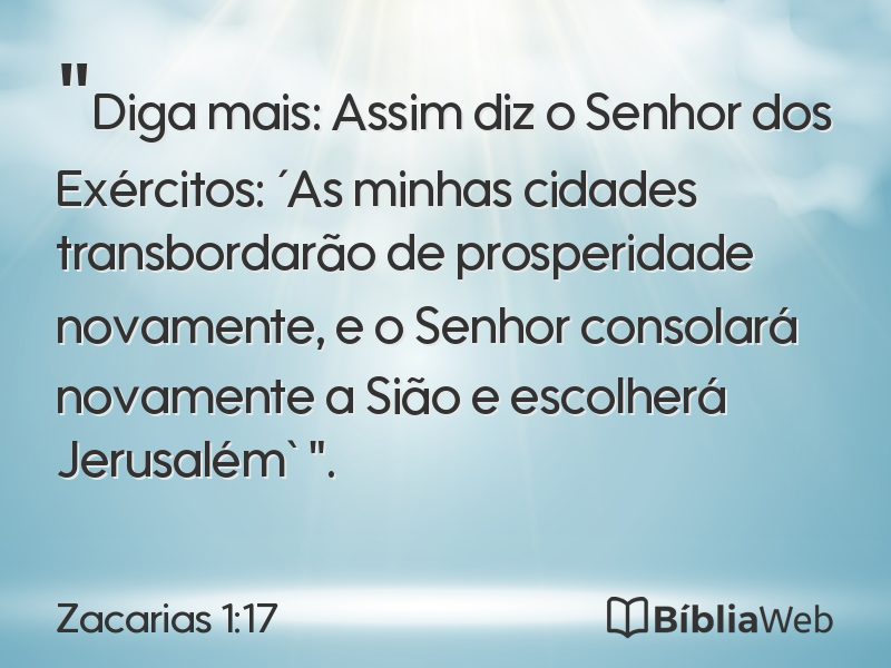 Zacarias 1:17 em imagem para compartilhar
