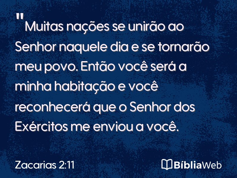 Zacarias 2:11 em imagem para compartilhar
