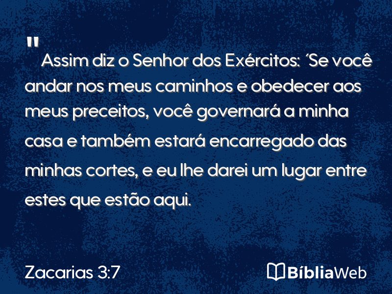 Zacarias 3:7 em imagem para compartilhar
