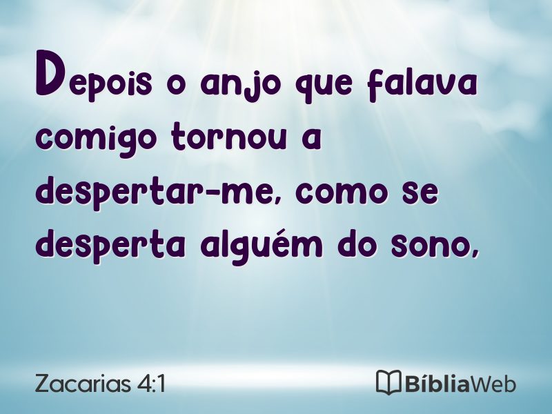 Zacarias 4:1 em imagem para compartilhar