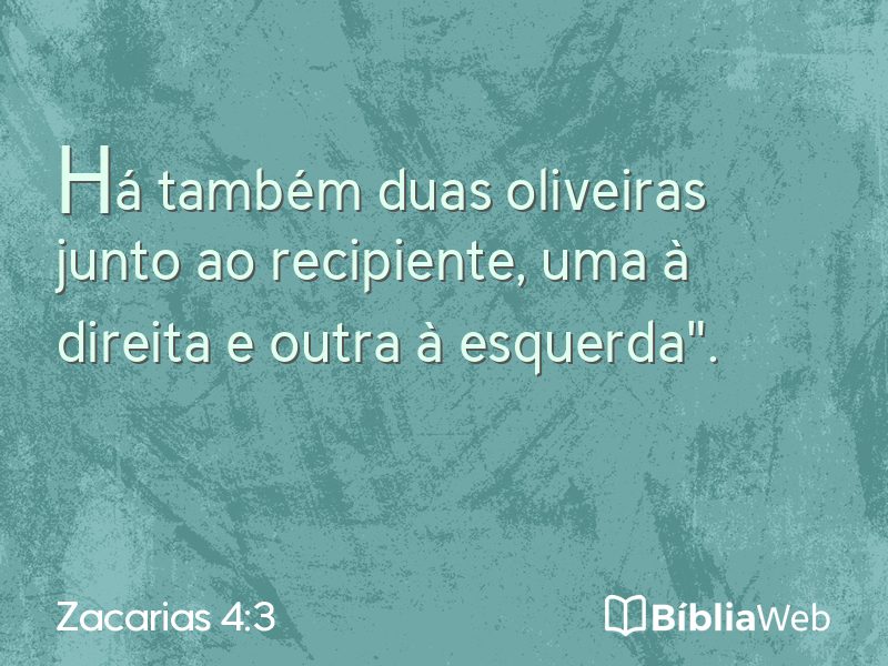 Zacarias 4:3 em imagem para compartilhar