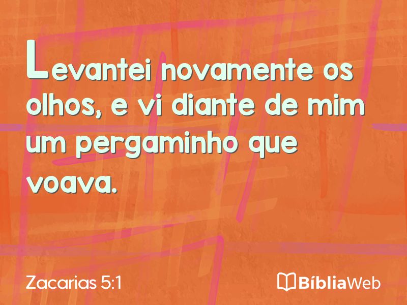 Zacarias 5:1 em imagem para compartilhar