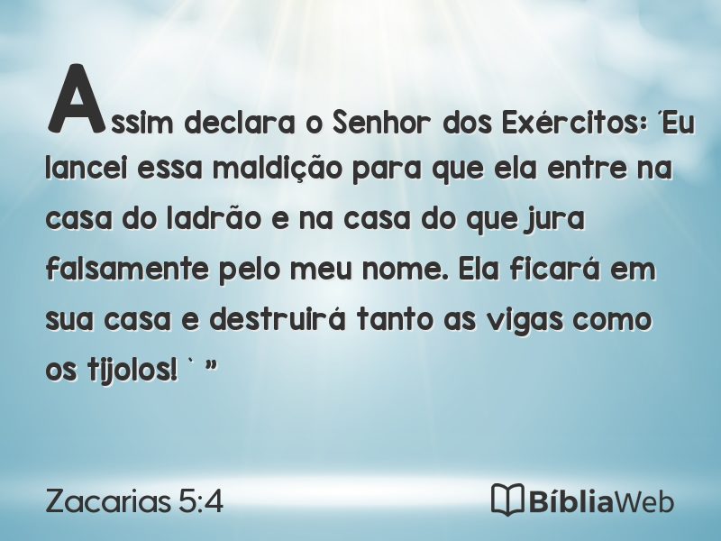 Zacarias 5:4 em imagem para compartilhar