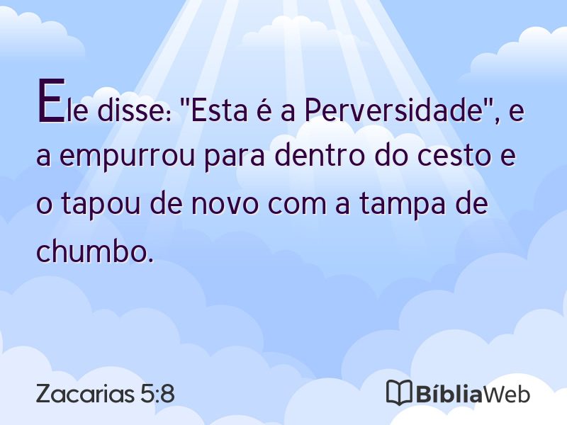 Zacarias 5:8 em imagem para compartilhar