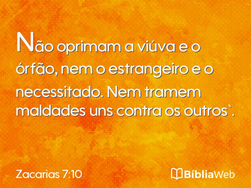 Zacarias 7:10 em imagem para compartilhar