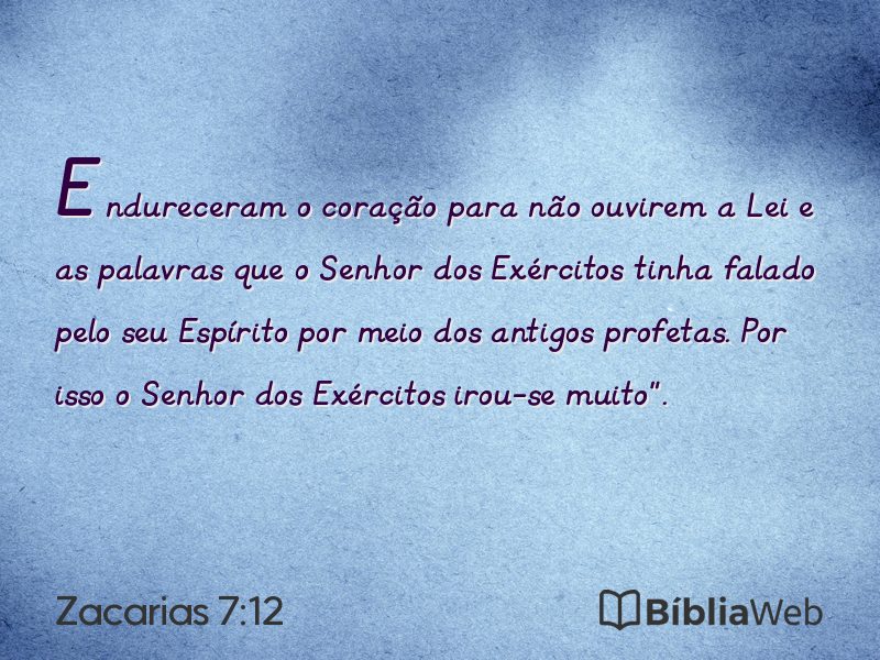 Zacarias 7:12 em imagem para compartilhar