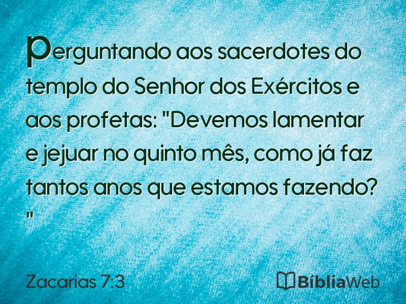 Zacarias 7:3 em imagem para compartilhar