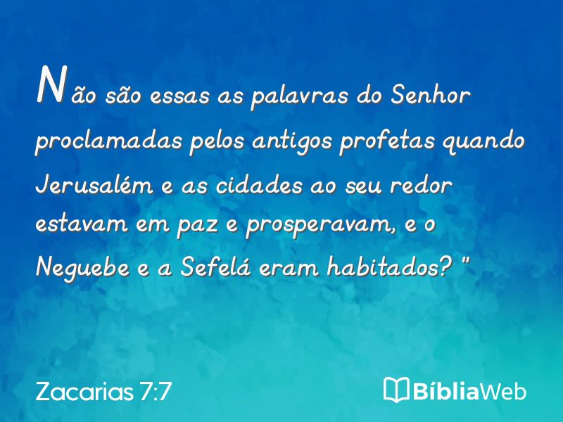 Zacarias 7:7 em imagem para compartilhar