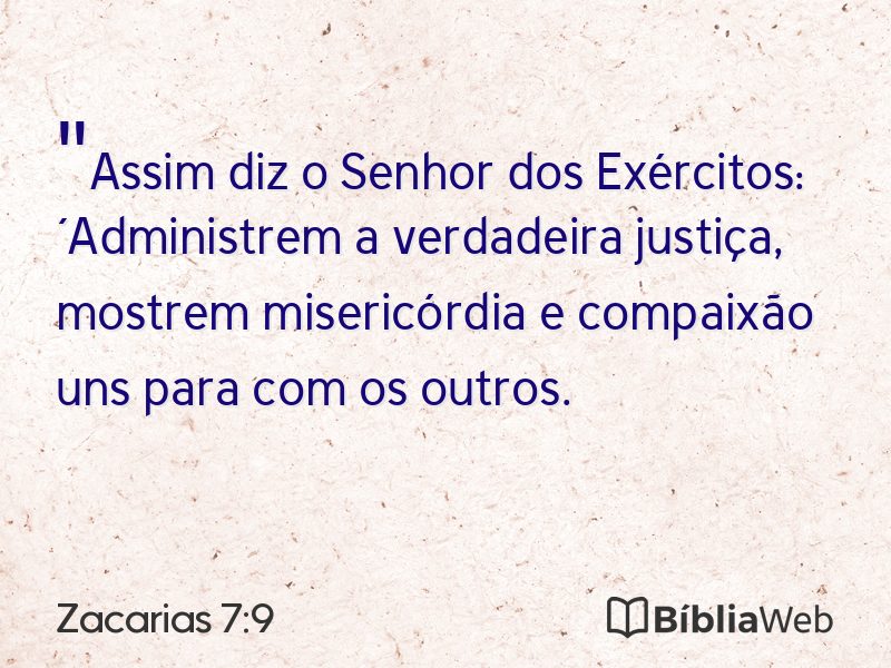 Zacarias 7:9 em imagem para compartilhar