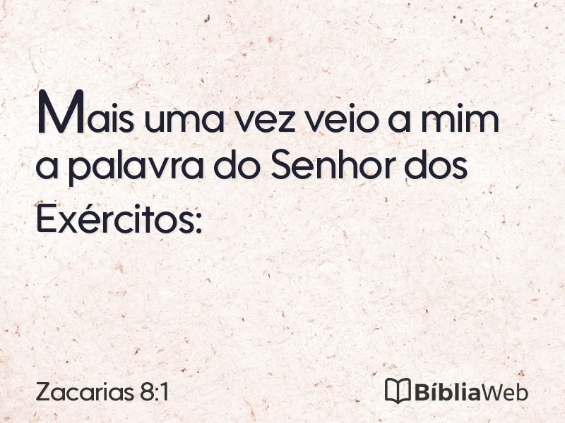 Zacarias 8:1 em imagem para compartilhar