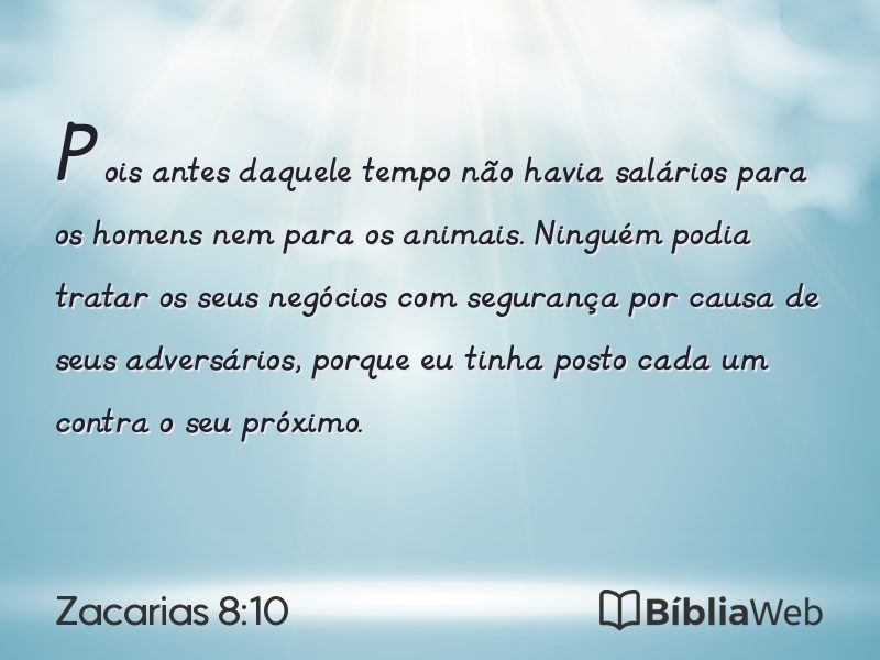 Zacarias 8:10 em imagem para compartilhar