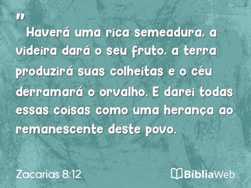 Zacarias 8:12 em imagem para compartilhar