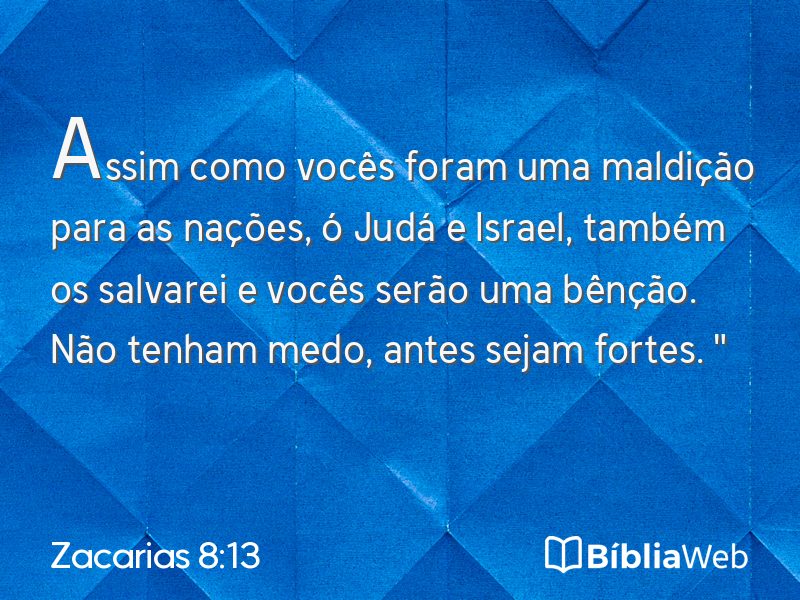 Zacarias 8:13 em imagem para compartilhar