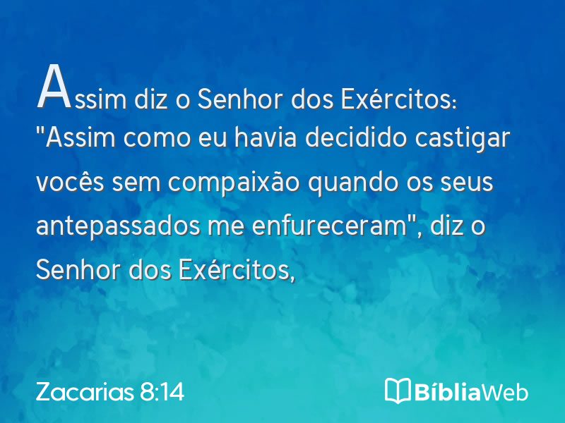 Zacarias 8:14 em imagem para compartilhar