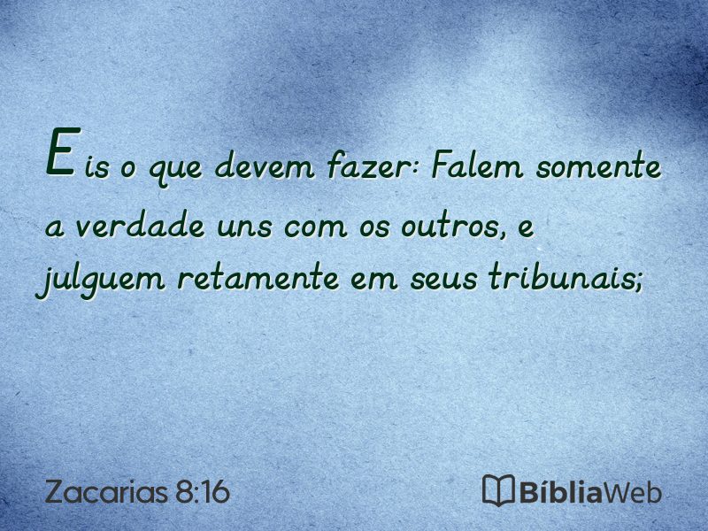 Zacarias 8:16 em imagem para compartilhar