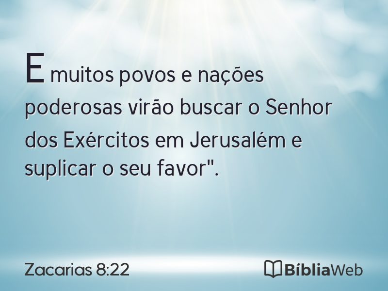 Zacarias 8:22 em imagem para compartilhar