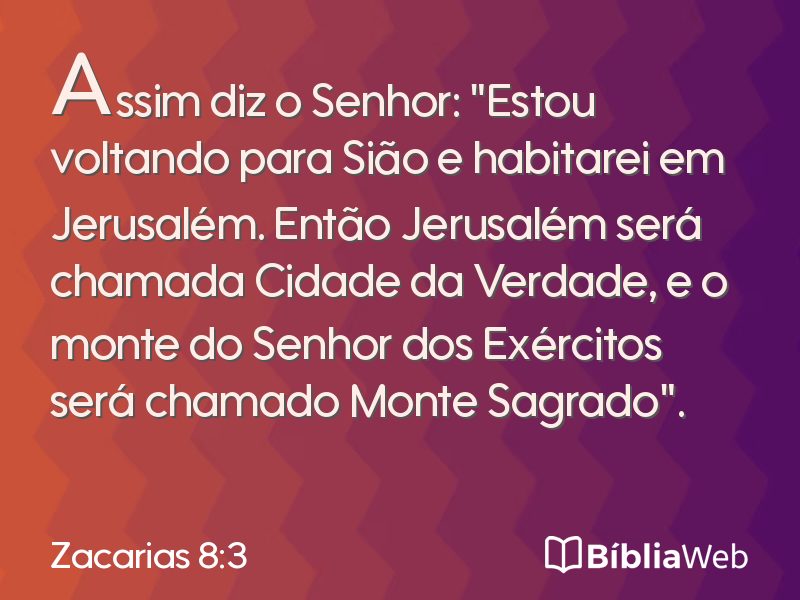Zacarias 8:3 em imagem para compartilhar