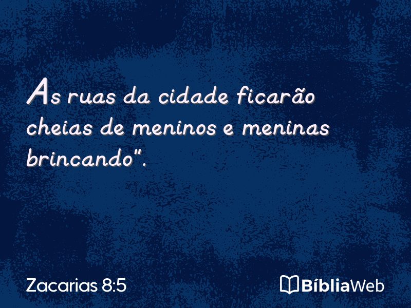 Zacarias 8:5 em imagem para compartilhar