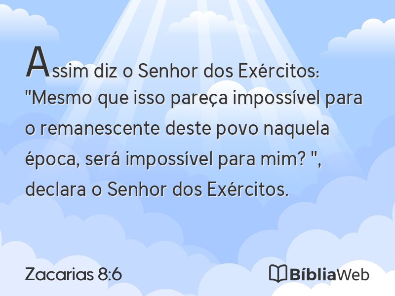 Zacarias 8:6 em imagem para compartilhar
