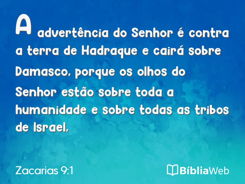 Zacarias 9:1 em imagem para compartilhar