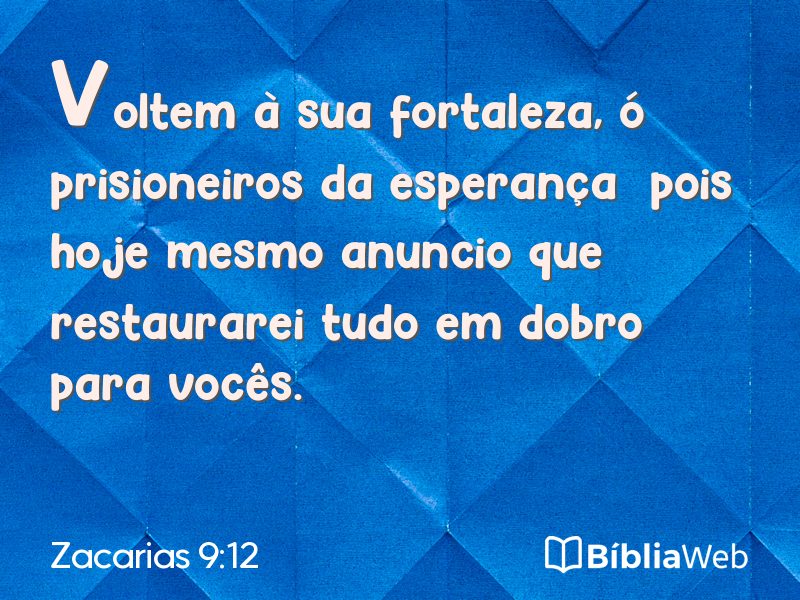 Zacarias 9:12 em imagem para compartilhar