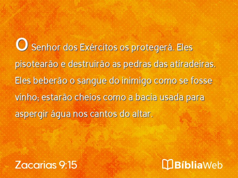 Zacarias 9:15 em imagem para compartilhar