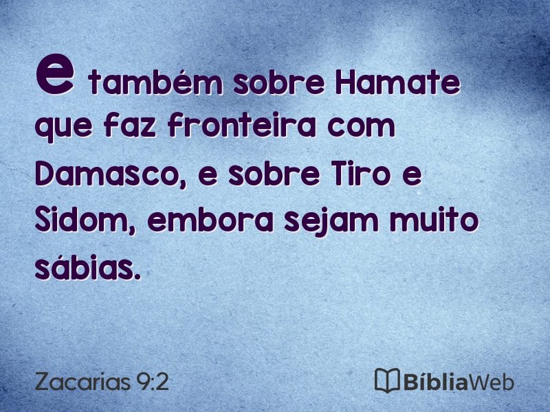 Zacarias 9:2 em imagem para compartilhar