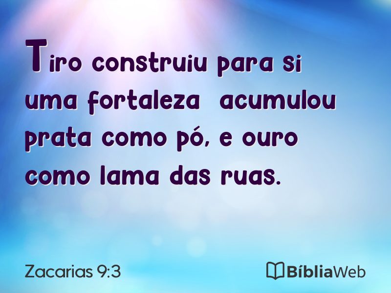 Zacarias 9:3 em imagem para compartilhar