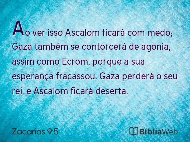 Zacarias 9:5 em imagem para compartilhar