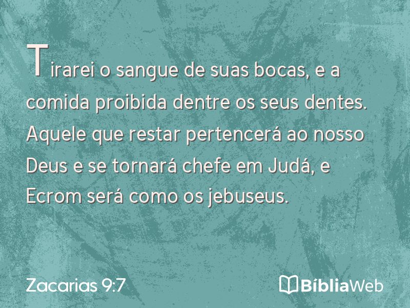 Zacarias 9:7 em imagem para compartilhar