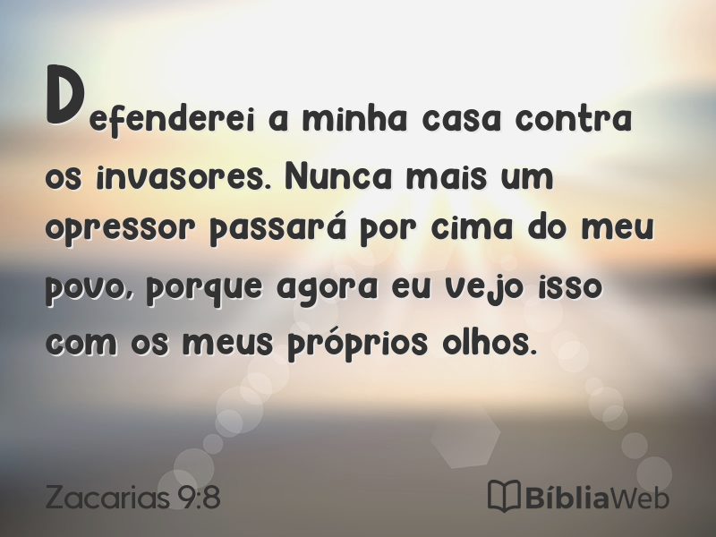 Zacarias 9:8 em imagem para compartilhar